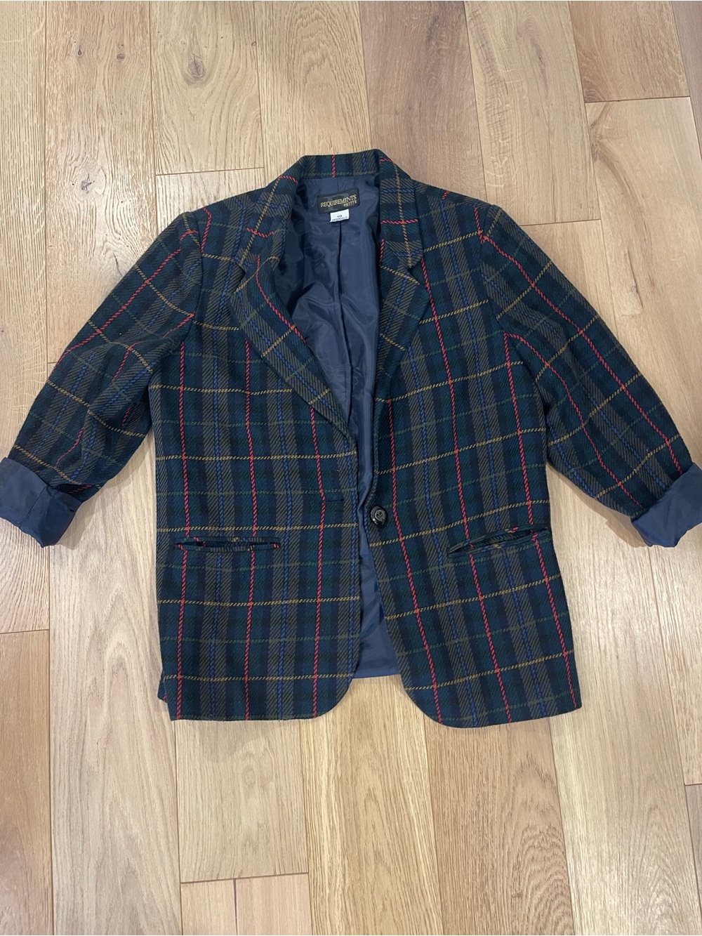 Vintage Women’s Requirements petite plaid blazer size 10
